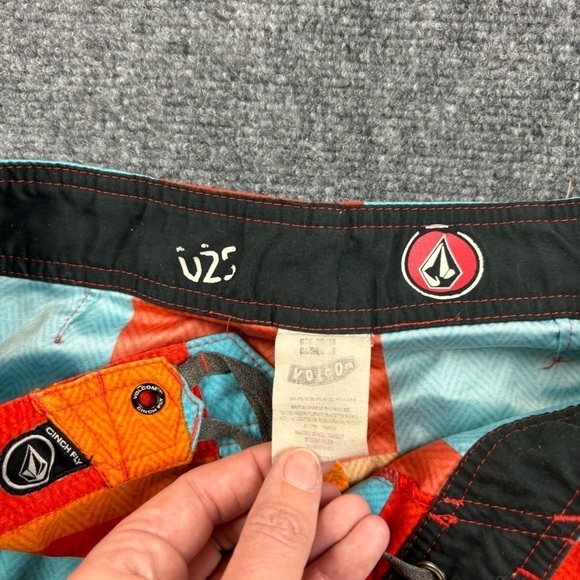VOLCOM Men’s Hybrid Swim Shorts Trunks Color Block Orange/Blue size: 30 - Picture 4 of 8